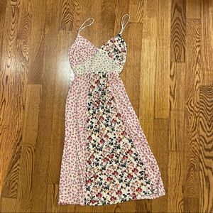 Zara floral mixed print midi dress size medium